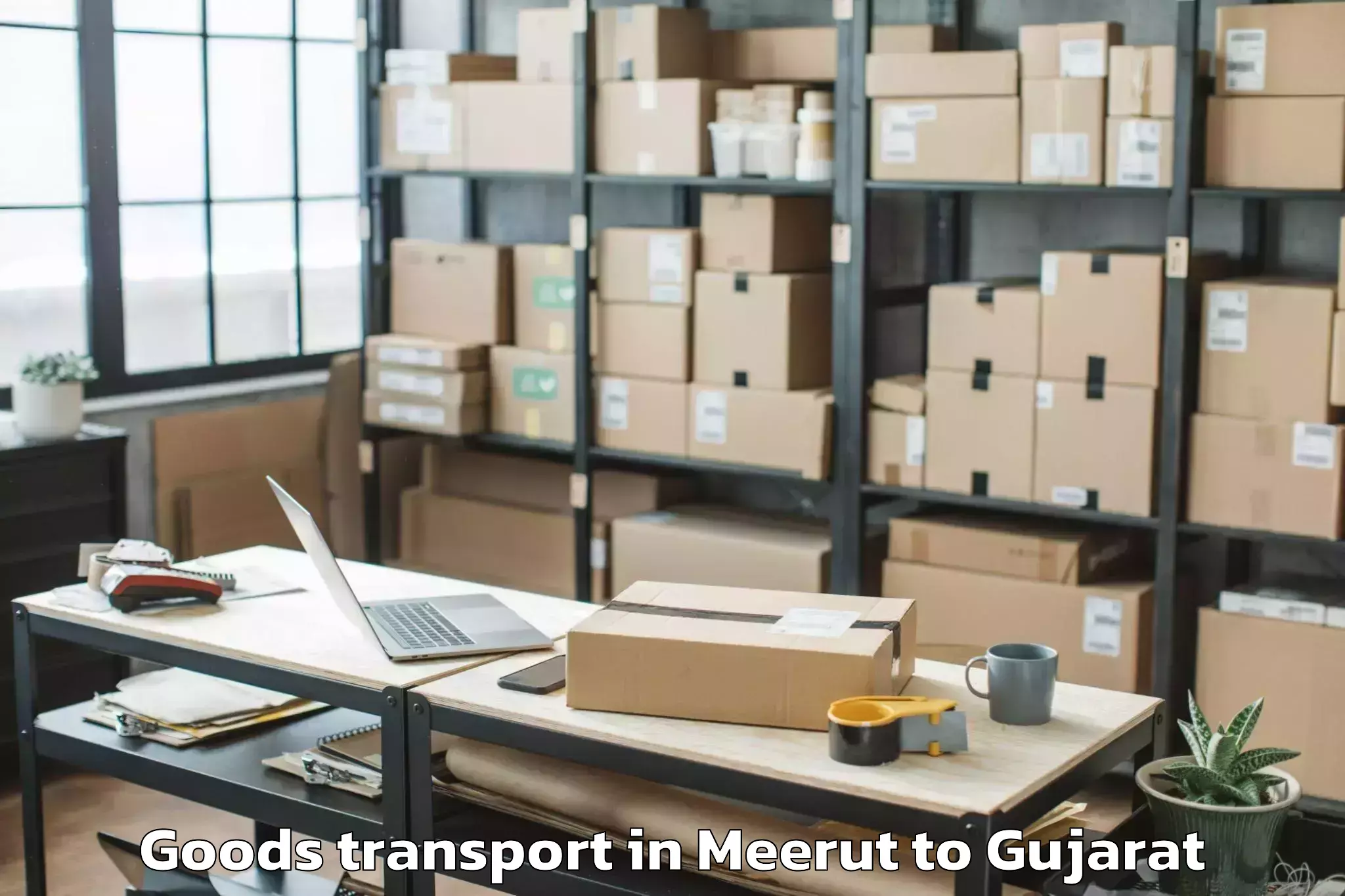 Book Meerut to Lunavada Goods Transport Online